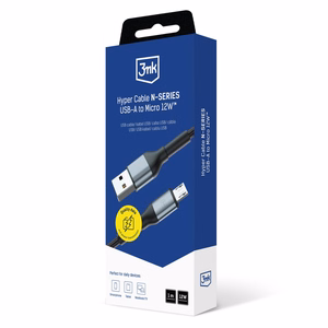 3mk Hyper Cable N-SERIES USB-A / MicroUSB 1m 5V/2.4A 12W / black