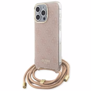 GUESS ümbris jaoks IPHONE 15 Pro Max GUHCP15XHC4SEP(Crossbody Cord 4G Print) roosa