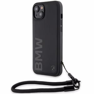 BMW Signature Leather Wordmark Cord ümbris jaoks iPhone 15 Plus / 14 Plus - must