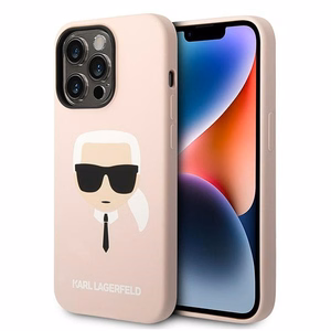 Karl Lagerfeld KLHMP14LSLKHLP iPhone 14 Pro 6.1 "hardcase light roosa / light roosa Silicone Karl`s Head Magsafe