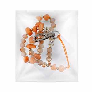 LOVE Phone lanyard, Phone pendant / cord length 44cm (22cm in the loop) / on hand - oranž