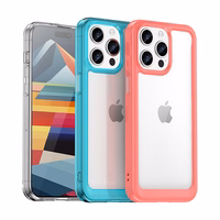 Reinforced ümbris with a flexible frame jaoks iPhone 15 Pro Max Outer Space - punane