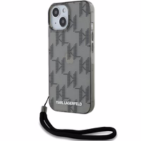 Karl Lagerfeld IML Mono KL Pattern & Cord ümbris jaoks iPhone 15 / 14 / 13 - must