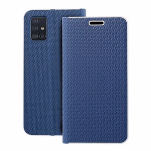 Flip чехол для Samsung A51 Luna Book Carbon синий