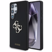 Guess Silicone Big 4G Logo Bottom Script ümbris jaoks Samsung Galaxy S25 Ultra - must
