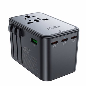 Universal Travel Laadija Acefast Z1 75W GaN 2xUSB-A/3xUSB-C must