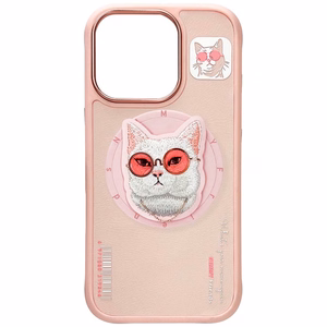 Nimmy Glasses Cool Cat MagSafe Ümbris jaoks iPhone 16 Pro - Roosa