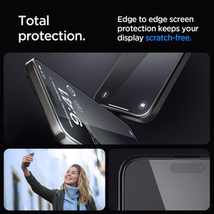 Spigen Glas.tR EZ Fit FC Karastatud klaas jaoks iPhone 15 Pro - must 2 pcs.