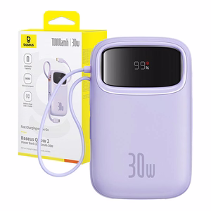 Baseus QPow 2 10000mAh 30W 2xUSB-C внешний аккумулятор (фиолетовый)