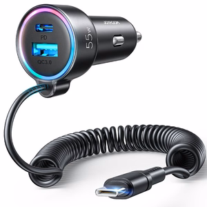 Car laadija Joyroom JR-CL07 3-in-1 USB/Type-C 55W + Type-C 1.5m must