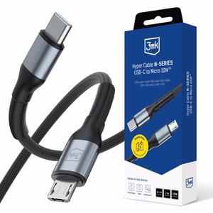 3mk Hyper Cable N-SERIES USB-C / MicroUSB kaabel 1m QC 3.0 5V/2A 10W must
