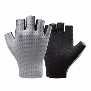 Rockbros Breathable Short Finger Cycling Gloves, Size: L - Gray