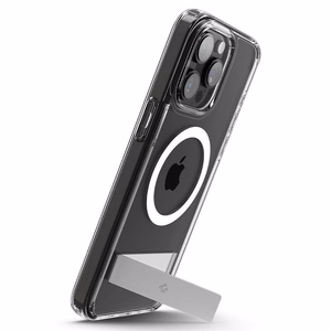 Spigen Ultra Hybrid S MagSafe Ümbris with Stand jaoks iPhone 15 Pro - läbipaistev