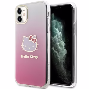 Hello Kitty IML Gradient Electrop Kitty Head Ümbris jaoks iPhone 11 / Xr - Roosa
