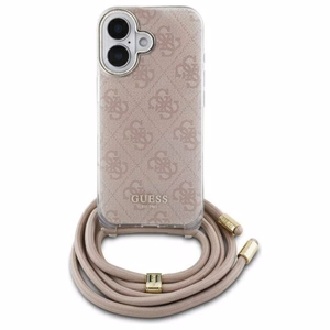 Guess Crossbody Cord 4G Print iPhone 16 Ümbris - roosa