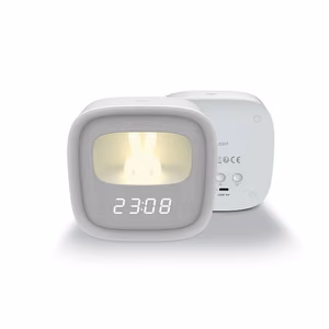 Alarm clock with LED Bunny night light PURE FNL-06 AURORA valge square Forever Light