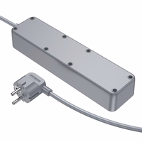 Borofone Power strip BAC9 - 3 pistikupesa 240V + 3xUSB + tüüp C - PD 20W 2 meetrit mustana