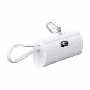 Внешний аккумулятор Forcell F-Energy Power Plug F5K3 PD 20W 5000 mAh со встроенным коннектором Lightning белый