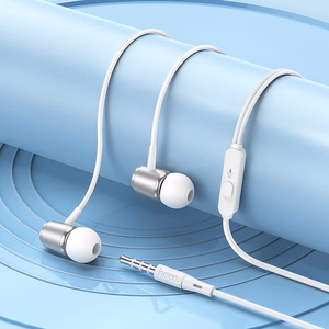 HOCO wire kõrvaklapid Jack 3,5 mm with microphone M108 hõbedane
