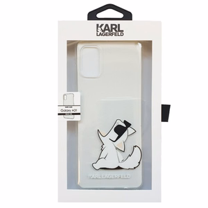 Karl Lagerfeld Choupette Fun ümbris Samsung Galaxy A31 jaoks - Läbipaistev