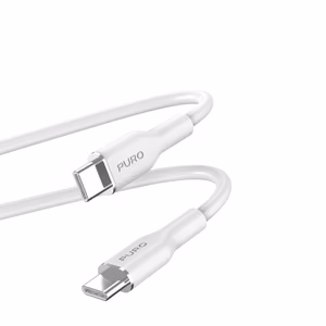 Puro Soft USB-C - USB-C 60W 1.5m silicone kaabel - valge