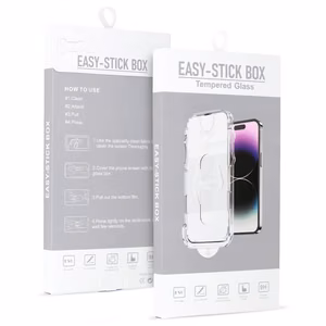Karastatud klaas Full Glue Easy-Stick Box jaoks IPHONE 15 PRO MAX BLACK