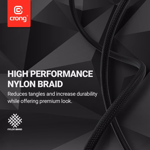 Crong Armor Link USB-C–USB-C kaabel, 200 cm, 100 W PD, 5 A, must