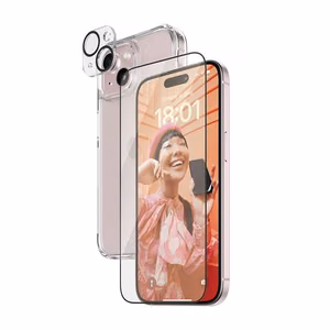 PanzerGlass Bundle 3in1 set läbipaistev ümbris + foil + camera cover jaoks iPhone 15