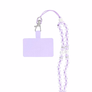 CRYSTAL DIAMOND Phone lanyard, Phone pendant / cord length 74cm (37cm in the loop) / on neck - lilla