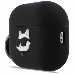 Karl Lagerfeld Silicone Choupette Head 3D Ümbris jaoks AirPods Pro 3 - must