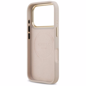 Guess 4G Logo Plate MagSafe Чехол для iPhone 17 Pro - розовый