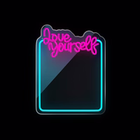 Neon MIRROR LED LOVE YOURSELF türkīis roosa FMNE01 Forever Light