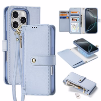 Dux Ducis Lawa iPhone 16 Pro Leather Ümbris with Detachable Magnetic Wallet - Sinine