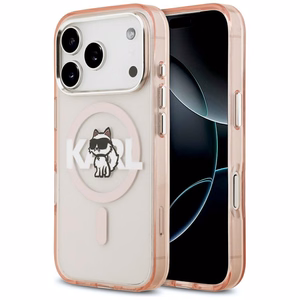KARL LAGERFELD ümbris jaoks IPHONE 17 Pro compatible with MagSafe KLHMP17LHGCHGKBP (IML Choupette Sketch Logo) roosa