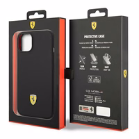 Ferrari FEHCP14SSIBBK iPhone 14 6.1" must/must hardcase Silicone Metal Logo