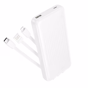 Borofone BJ79 Clever Power Bank 10000mAh USB with Type-C and Lightning cables white