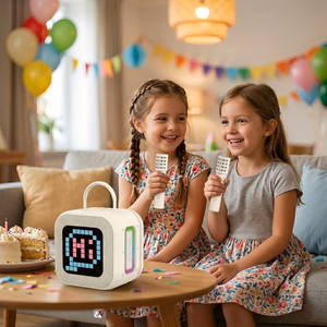 Blavec портативная Bluetooth колонка WS-09 Karaoke Fun - 10W с 2 микрофонами и дисплеем (WS09-2MBE) бежевый