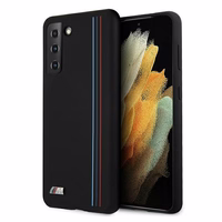 BMW Silikoonist triibud M kollektsiooni ümbris Samsung Galaxy S21+ jaoks - must