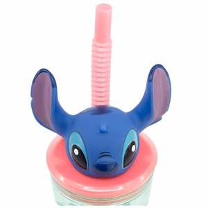 Disney Stitch Flowers kruus kõrre ja 3D-figuuriga, 360 ml
