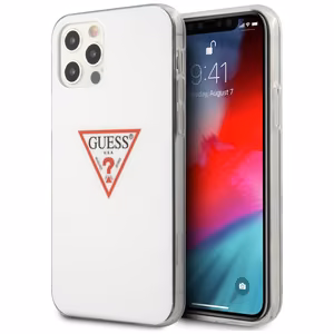 Guess GUHCP12MPCUCTLWH iPhone 12/12 Pro 6.1" valge/valge kõvakaaneline Triangle Collection