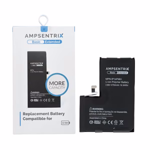 AmpSentrix Basic aku iPhone 14 Pro Max jaoks (suure mahutavusega 4750 mAh)