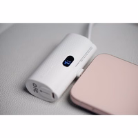 Powerbank Forcell F-Energy Power Plug F5K3 PD 20W 5000 mAh with built-in connector Lightning valge