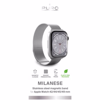 Puro Milanese Stainless Steel Strap jaoks Apple Watch 42 / 44 / 45 / 49 mm - Hõbedane
