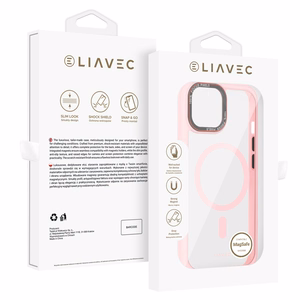 Liavec Hybrid Magsafe Clear Ümbris jaoks Iphone 15 light roosa