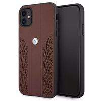 BMW Leather Curve perforeeritud ümbris iPhone 11 / Xr jaoks - punane