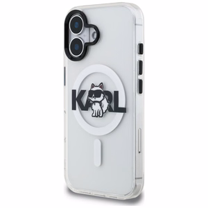 Karl Lagerfeld IML Choupette Sketch Logo MagSafe iPhone 16 Case - Clear