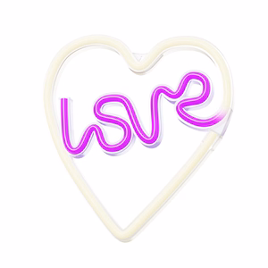 Neon LED Light LOVE HEART lilla valge NNE02 Neolia