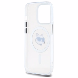 Karl Lagerfeld IML Metal Choupette Head MagSafe iPhone 13 Ümbris - valge