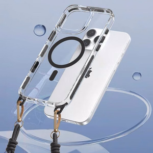 Tel Protect Strap Clear Ümbris jaoks Iphone 15 Pro must