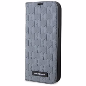 Karl Lagerfeld KLBKP14SSAKLHPG iPhone 14 6.1" bookcase hõbedane/hõbedane Saffiano Monogram